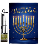 Happy Hanukkah - Hanukkah Winter Vertical Impressions Decorative Flags HG137329 Made In USA