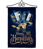 Happy Hanukkah - Hanukkah Winter Vertical Impressions Decorative Flags HG137330 Made In USA