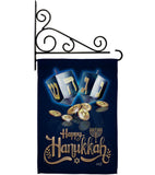 Happy Hanukkah - Hanukkah Winter Vertical Impressions Decorative Flags HG137330 Made In USA