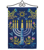 Lighting Hanukkah - Hanukkah Winter Vertical Impressions Decorative Flags HG190184 Made In USA