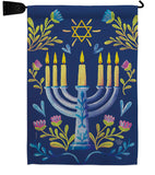 Lighting Hanukkah - Hanukkah Winter Vertical Impressions Decorative Flags HG190184 Made In USA