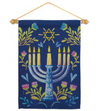 Lighting Hanukkah - Hanukkah Winter Vertical Impressions Decorative Flags HG190184 Made In USA