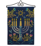 Lighting Hanukkah - Hanukkah Winter Vertical Impressions Decorative Flags HG190184 Made In USA