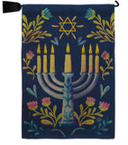 Lighting Hanukkah - Hanukkah Winter Vertical Impressions Decorative Flags HG190184 Made In USA