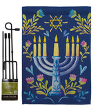 Lighting Hanukkah - Hanukkah Winter Vertical Impressions Decorative Flags HG190184 Made In USA