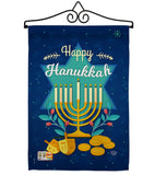 Happy Hanukkah - Hanukkah Winter Vertical Impressions Decorative Flags HG191061 Made In USA