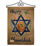 Happy Hanukkah - Hanukkah Winter Vertical Impressions Decorative Flags HG191077 Made In USA