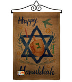 Happy Hanukkah - Hanukkah Winter Vertical Impressions Decorative Flags HG191077 Made In USA