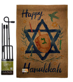 Happy Hanukkah - Hanukkah Winter Vertical Impressions Decorative Flags HG191077 Made In USA