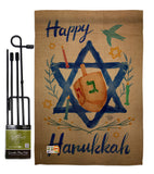 Happy Hanukkah - Hanukkah Winter Vertical Impressions Decorative Flags HG191077 Made In USA