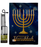 Happy Hunukkah - Hanukkah Winter Vertical Impressions Decorative Flags HG192143 Made In USA