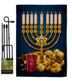 Jewish Festival - Hanukkah Winter Vertical Impressions Decorative Flags HG192313 Made In USA