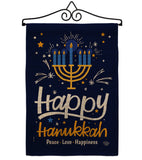 Happy Hanukkah - Hanukkah Winter Vertical Impressions Decorative Flags HG192314 Made In USA