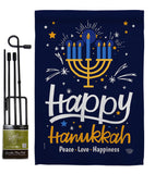 Happy Hanukkah - Hanukkah Winter Vertical Impressions Decorative Flags HG192314 Made In USA