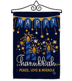 Peace Love Happiness - Hanukkah Winter Vertical Impressions Decorative Flags HG192315 Made In USA