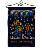 Peace Love Happiness - Hanukkah Winter Vertical Impressions Decorative Flags HG192315 Made In USA