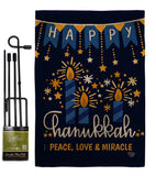 Peace Love Happiness - Hanukkah Winter Vertical Impressions Decorative Flags HG192315 Made In USA