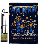 Peace Love Happiness - Hanukkah Winter Vertical Impressions Decorative Flags HG192315 Made In USA