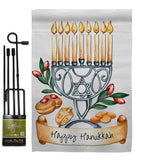 Happy Hanukkah - Hanukkah Winter Vertical Impressions Decorative Flags HG192316 Made In USA