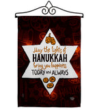 Lights Of Hanukkah - Hanukkah Winter Vertical Impressions Decorative Flags HG192594 Made In USA