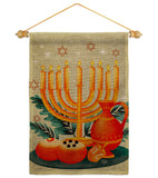 Light Of Hanukkah - Hanukkah Winter Vertical Impressions Decorative Flags HG192722 Made In USA