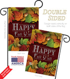 Happy Fall Y All - Harvest & Autumn Fall Vertical Impressions Decorative Flags HG113005 Made In USA