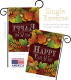 Happy Fall Y All - Harvest & Autumn Fall Vertical Impressions Decorative Flags HG113005 Made In USA