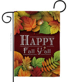 Happy Fall Y All - Harvest & Autumn Fall Vertical Impressions Decorative Flags HG113005 Made In USA