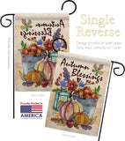 Autumn Blessings - Harvest & Autumn Fall Vertical Impressions Decorative Flags HG113006 Made In USA