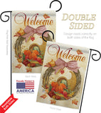 Cornucopia Wreath - Harvest & Autumn Fall Vertical Impressions Decorative Flags HG113044 Made In USA