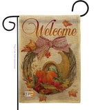 Cornucopia Wreath - Harvest & Autumn Fall Vertical Impressions Decorative Flags HG113044 Made In USA