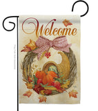 Cornucopia Wreath - Harvest & Autumn Fall Vertical Impressions Decorative Flags HG113044 Made In USA