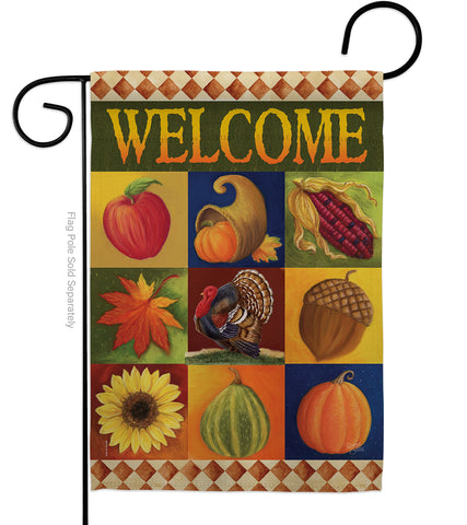 Autumn Collage - Harvest & Autumn Fall Vertical Impressions Decorative Flags HG113046 Made In USA