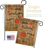 Hello Autumn Time for Pumpkin - Harvest & Autumn Fall Vertical Impressions Decorative Flags HG113064 Made In USA