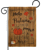 Hello Autumn Time for Pumpkin - Harvest & Autumn Fall Vertical Impressions Decorative Flags HG113064 Made In USA