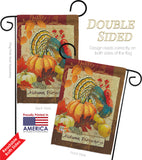 Autumn Blessings Turkey - Harvest & Autumn Fall Vertical Impressions Decorative Flags HG113070 Made In USA