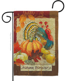 Autumn Blessings Turkey - Harvest & Autumn Fall Vertical Impressions Decorative Flags HG113070 Made In USA