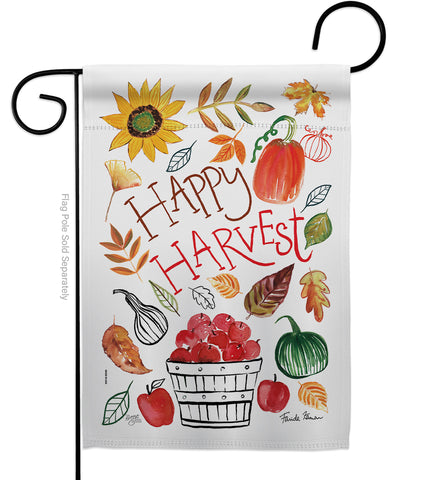 Happy Harvest - Harvest & Autumn Fall Vertical Impressions Decorative Flags HG113073 Made In USA