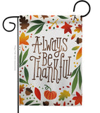 Always Be Thankful - Harvest & Autumn Fall Vertical Impressions Decorative Flags HG113074 Made In USA