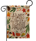 Always Be Thankful - Harvest & Autumn Fall Vertical Impressions Decorative Flags HG113074 Made In USA