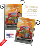 Welcome Harvest Truck - Harvest & Autumn Fall Vertical Impressions Decorative Flags HG113077 Made In USA