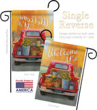 Welcome Harvest Truck - Harvest & Autumn Fall Vertical Impressions Decorative Flags HG113077 Made In USA