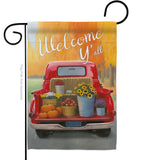 Welcome Harvest Truck - Harvest & Autumn Fall Vertical Impressions Decorative Flags HG113077 Made In USA