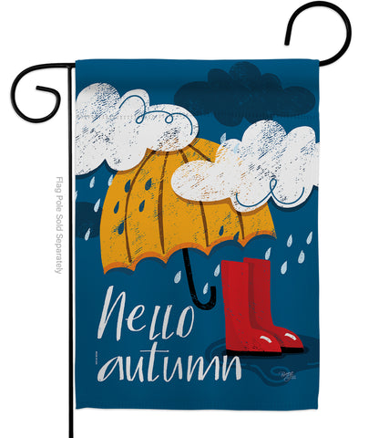 Hello Autumn - Harvest & Autumn Fall Vertical Impressions Decorative Flags HG113094 Made In USA
