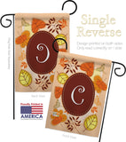 Autumn C Initial - Harvest & Autumn Fall Vertical Impressions Decorative Flags HG130029 Made In USA