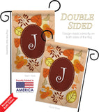 Autumn J Initial - Harvest & Autumn Fall Vertical Impressions Decorative Flags HG130036 Made In USA