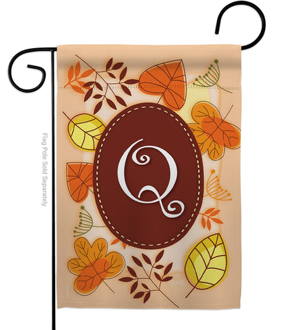 Autumn Q Initial - Harvest & Autumn Fall Vertical Impressions Decorative Flags HG130043 Made In USA