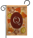 Autumn Q Initial - Harvest & Autumn Fall Vertical Impressions Decorative Flags HG130043 Made In USA