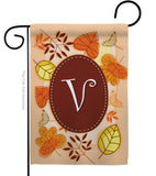 Autumn V Initial - Harvest & Autumn Fall Vertical Impressions Decorative Flags HG130048 Made In USA