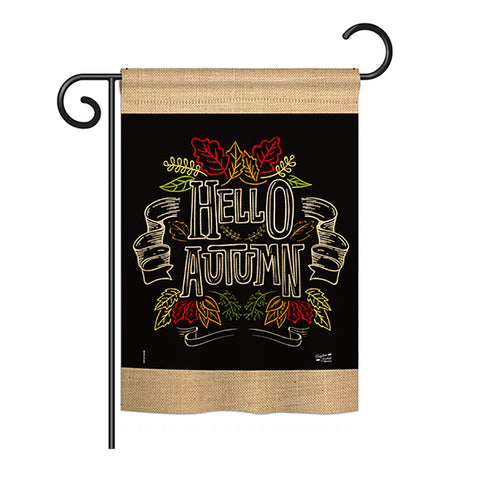 Charlkboard Hello Autumn - Harvest & Autumn Fall Vertical Impressions Decorative Flags HG137108 Printed In USA